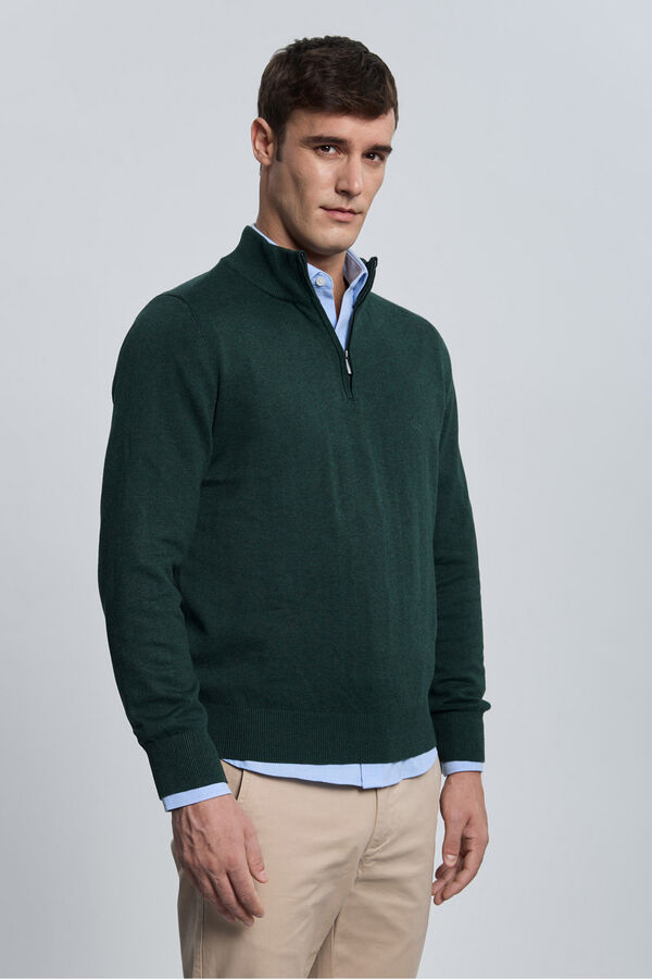 Valecuatro Camisola verde com meia fecho-&eacute;clair Verde