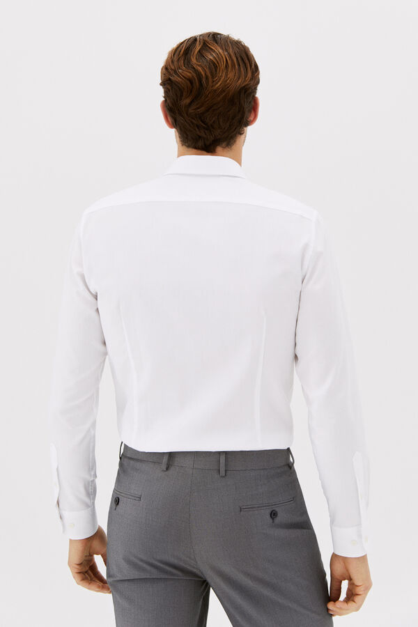 Cortefiel Slim fit textured dress shirt White