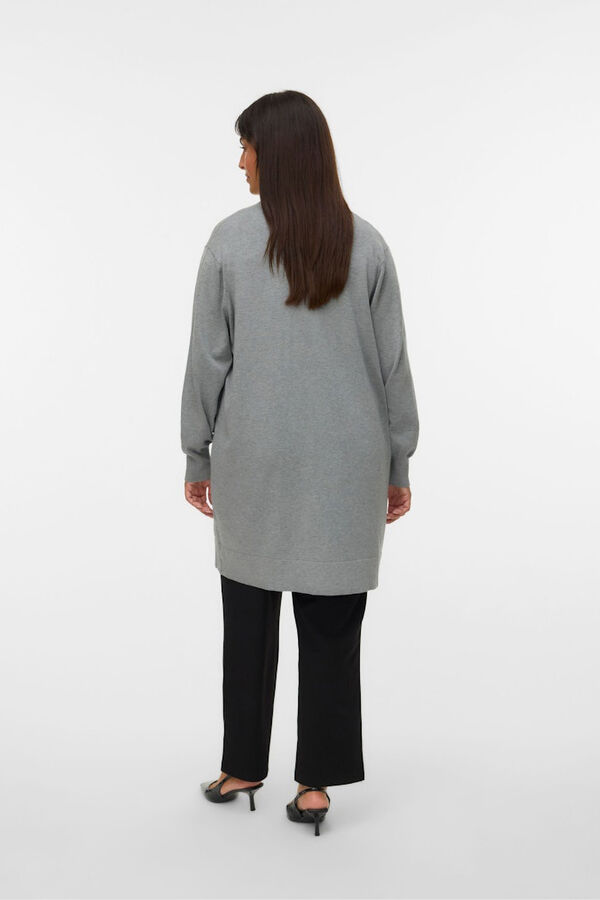 Vero Moda Curve Casaco de malha longo plus size  Cinzento