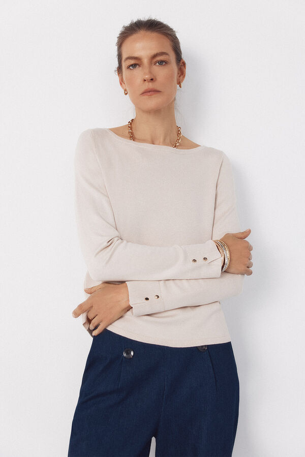 Cortefiel Boat neck jumper Nude