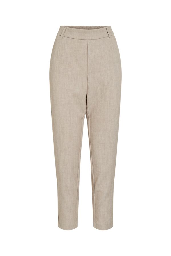 Vila Cal&ccedil;a de vestir comprida tornozelo em viscose Tostado