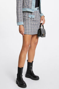 Cortefiel Short tweed denim skirt Multicolour