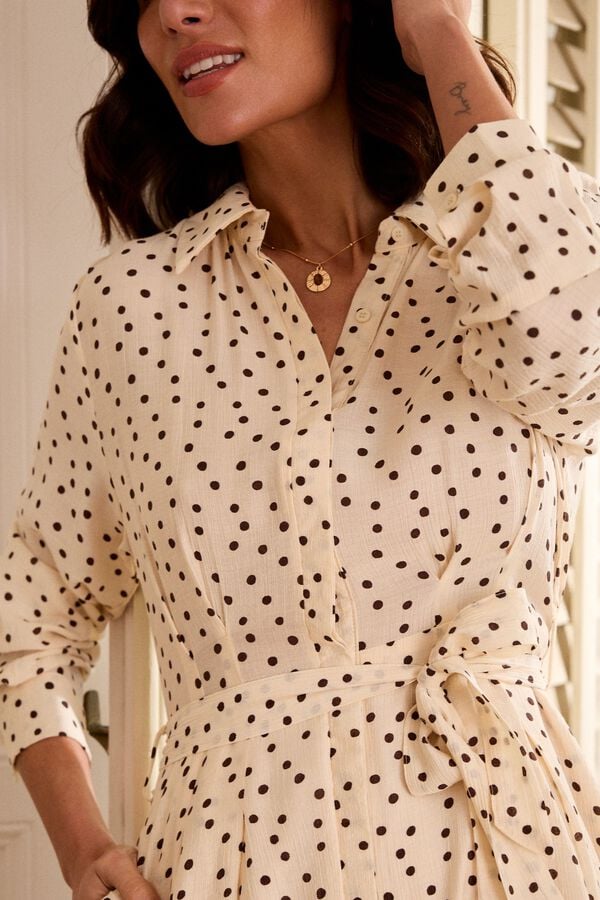 Pol&iacute;n Et Moi Vestido comprido Maya Ecru