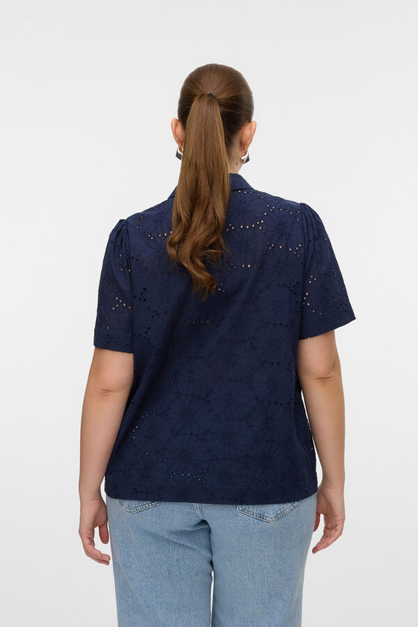 Vero Moda Curve Camisa manga corta talla grande Azul marino