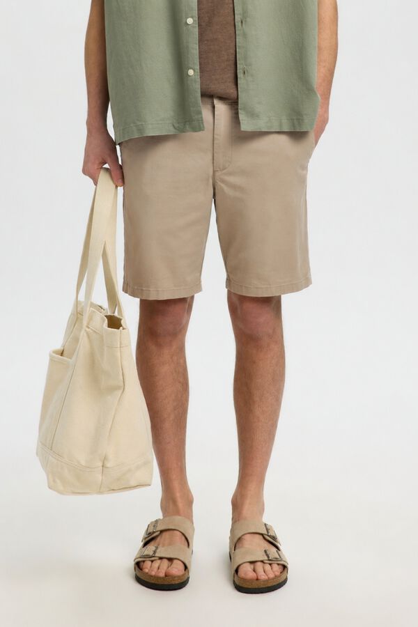 Selected Chino Bermuda shorts Nude