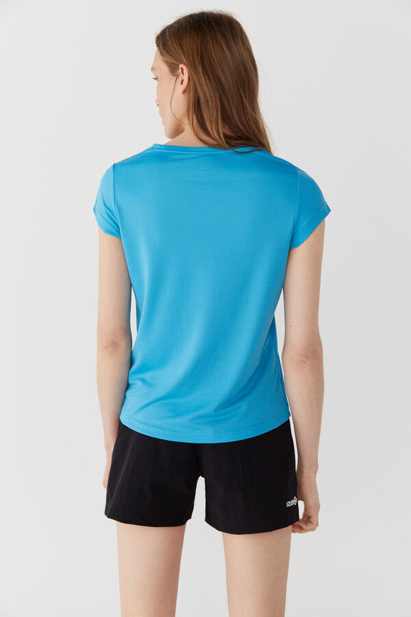 Cortefiel Technical short-sleeved T-shirt Turquoise