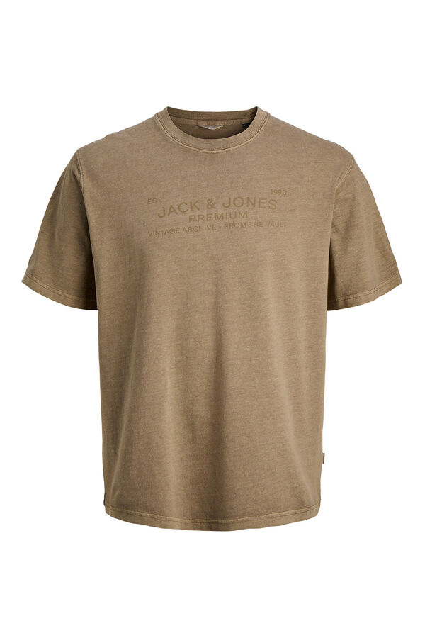 Jack & Jones T-shirt lavada com logo Castanho