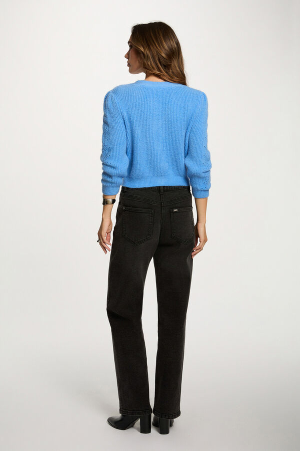 Morgan Casaco de malha slim fit com gola em V Azul