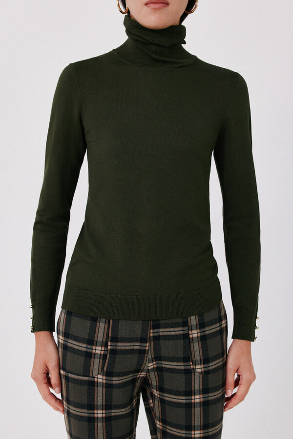 Cortefiel Roll neck jumper Kaki