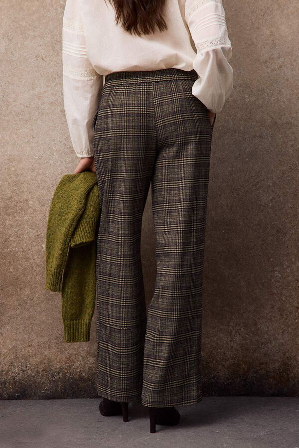 Slowlove Plaid trousers Printed grey