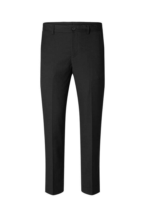 Selected Cal&ccedil;as de fato Slim Fit confecionadas com materiais reciclados.  Preto