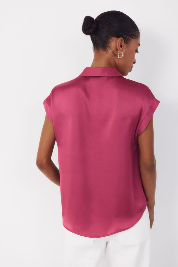 Cortefiel Camisa acetinada Preto