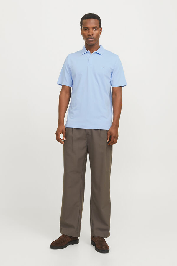 Jack & Jones Camisa pólo liso de regular fit Azul