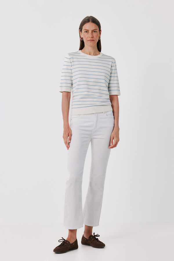 Cortefiel Short sleeve jumper Blue