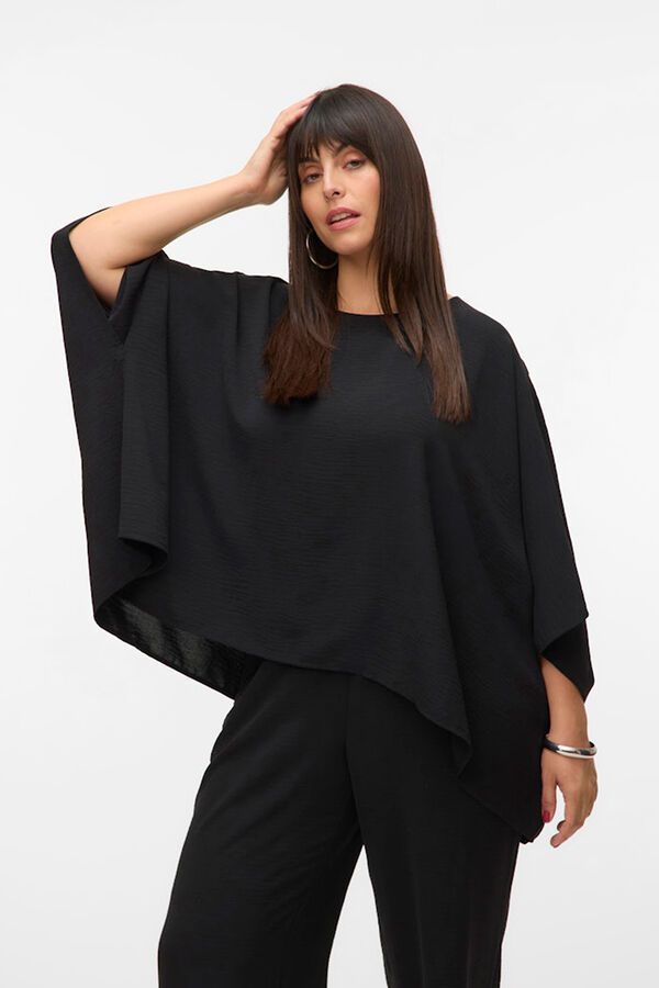 Vero Moda Curve Blusa estilo poncho tamanho grande Preto
