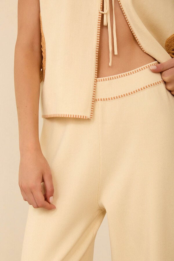 Meisie Jersey-knit trousers Beige