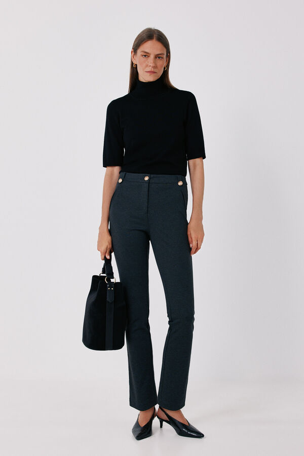 Cortefiel Pantal&oacute;n de mujer de punto roma Estampado gris