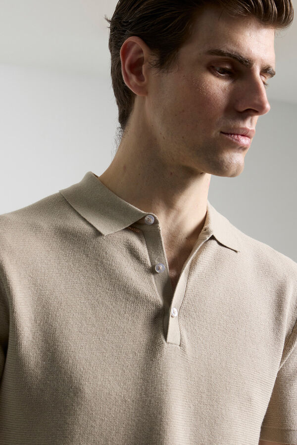 PuroEGO Polo punto jersey Beige