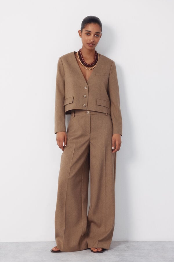 Cortefiel Short jacket Beige