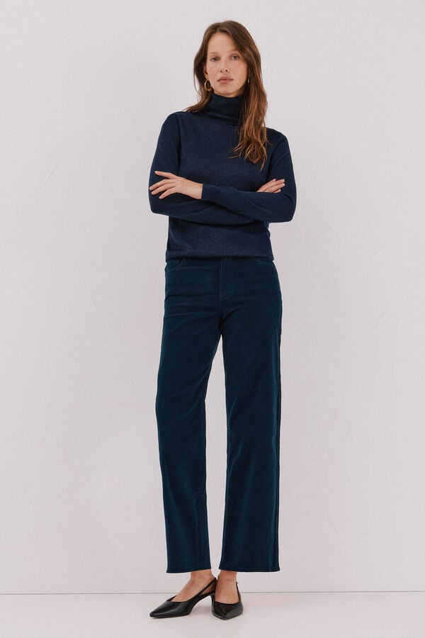 Cortefiel Pantalones Marine Velvet Blue