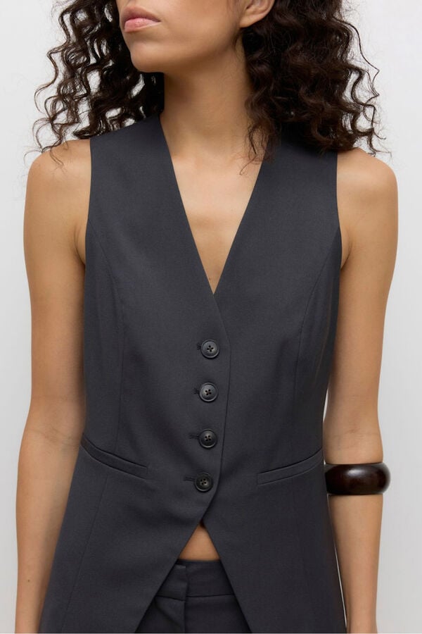 Vero Moda Colete com botões Cinzento