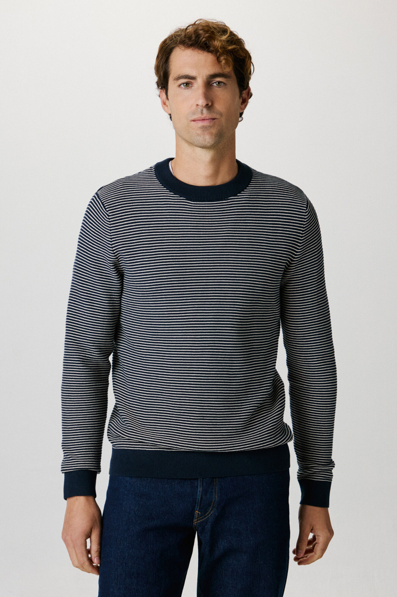 Mens 100 cotton crew neck sweaters discount