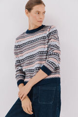 Cortefiel Greek jersey-knit sweater Navy