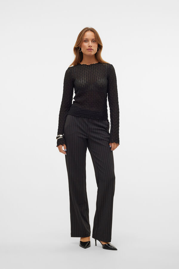 Vero Moda Calça de terno listradas Preto