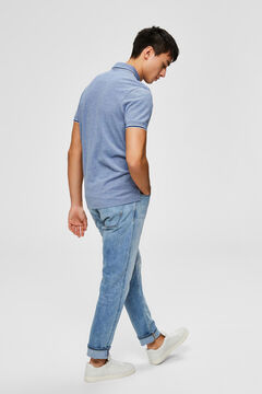 Cortefiel Short-sleeved polo shirt Royal blue