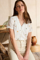 Pol&iacute;n Et Moi Camisa plumeti Gia Branco