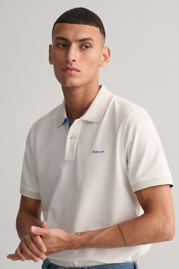 Gant Polo piqué contrastante Ecru