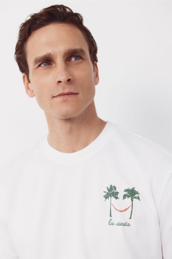 Cortefiel Graphic T-shirt White