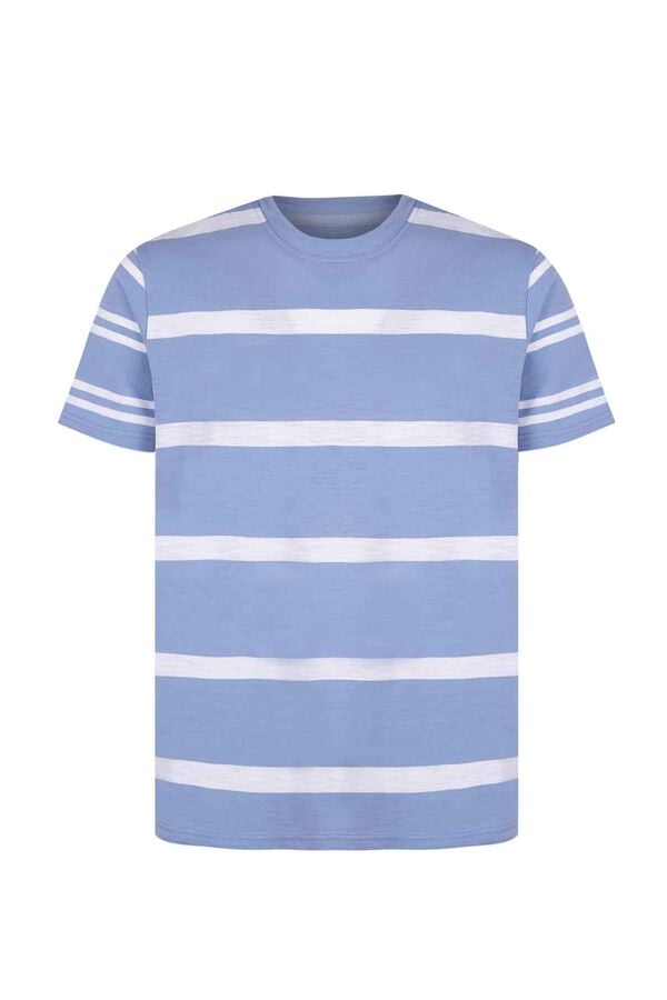 Cortefiel Striped T-shirt Blue