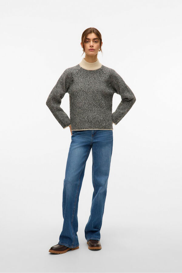 Vero Moda Camisola de malha de gola malha Cinzento