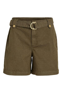 Cortefiel Belted high-rise shorts Green
