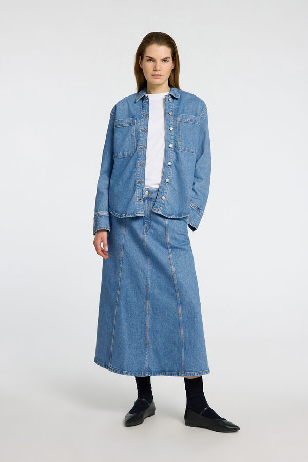 Selected Femme Saia de ganga midi Azul