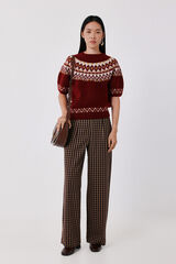 Cortefiel Positional fair isle jumper Maroon