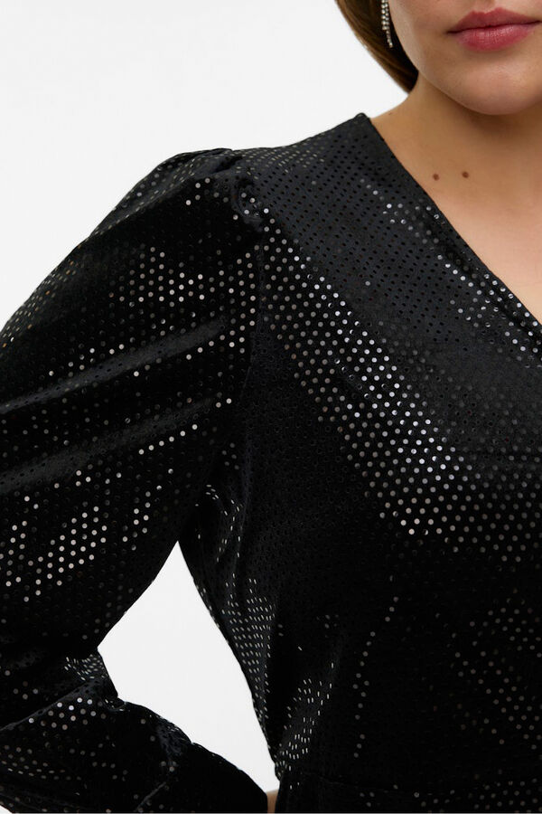 Vero Moda Curve Top plus size com detalhes brilhantes  Preto