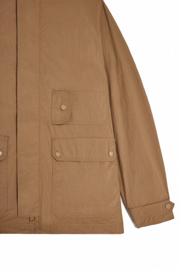 Cortefiel Three-pocket jacket with hood Beige