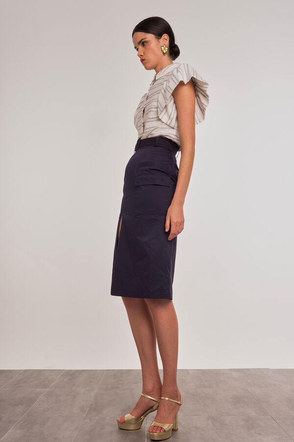 Dolores Promesas Cargo pocket midi skirt Navy