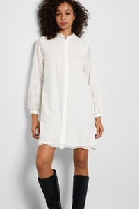 Selected Femme Vestido curto troquelado confecionado 100% com algodão orgânico.
