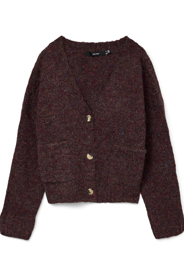 Vero Moda Casaco de malha curto de manga comprida com bolsos Roxo