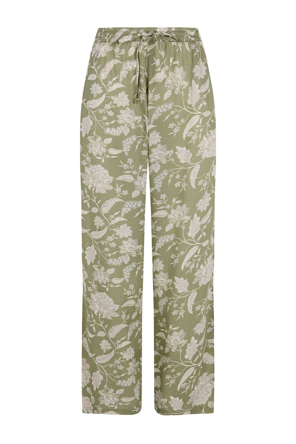 Cortefiel Cal&ccedil;a fluida estampada Verde