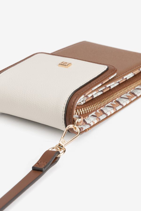 Vilanova Multicoloured faux leather phone bag Beige
