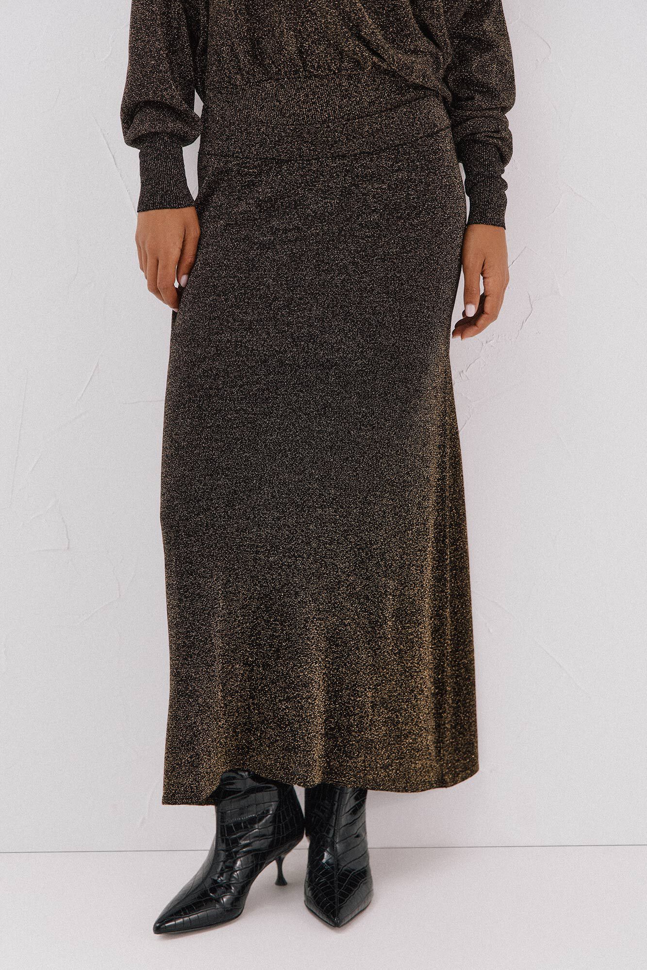 Cortefiel jersey-knit skirt with lurex
