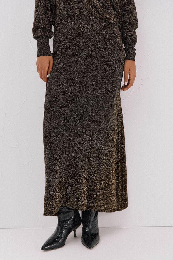 Cortefiel jersey-knit skirt with lurex Black