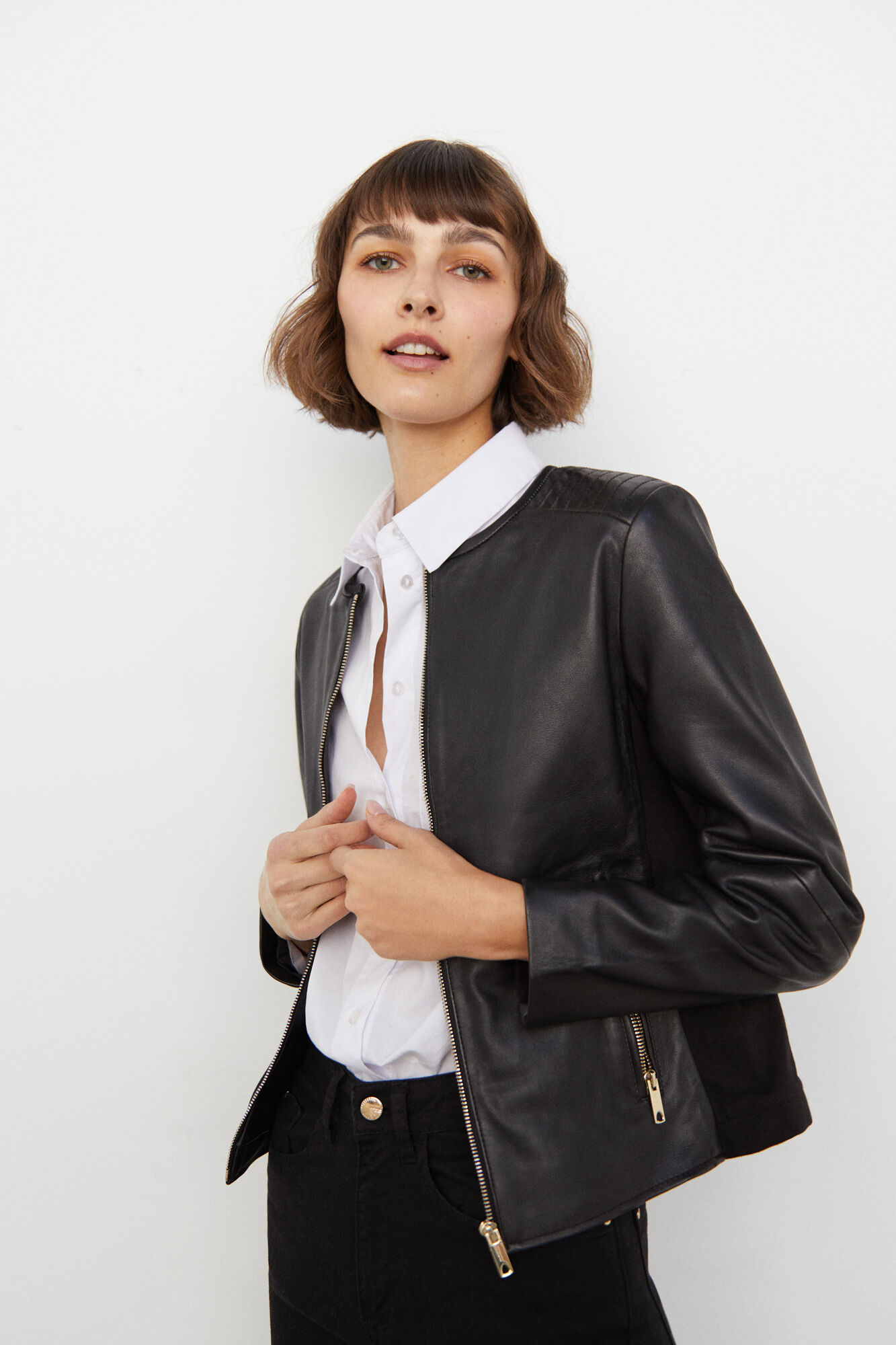 Chaquetas de punto y piel deals