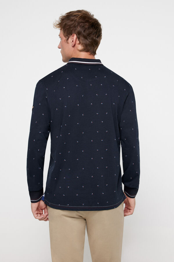 Privata Printed polo shirt  Blue