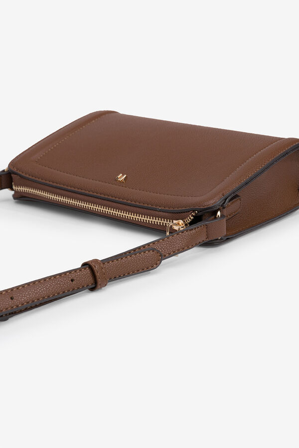 Vilanova Bolsa mala de tiracolo efeito couro metalizado Castanho