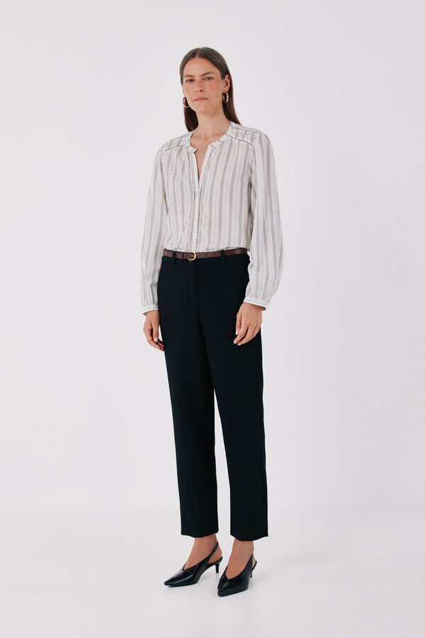 Cortefiel Women's tailored trousers with belt Black